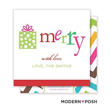 Merry Holiday Square Enclosure Card Calling Card