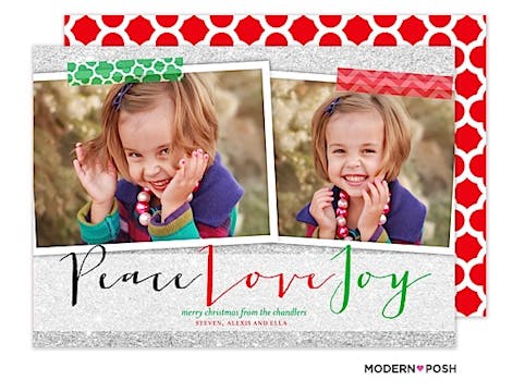 Peace Love Joy Flat Photo Card