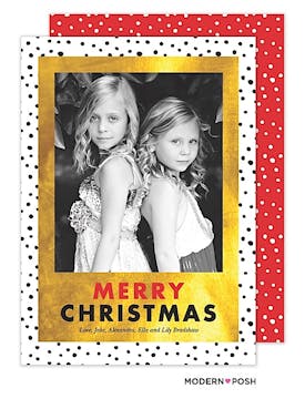 Modern Dotted Christmas Holiday Flat Photo Card