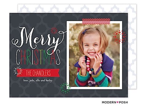 So Posh Merry Color Christmas  Flat Photo Card