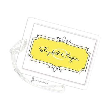 Curly Frame & Dots Citrine ID Tag
