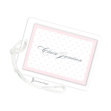 Tiny Dots Pink & White ID Tag