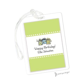 Dotted Bands Lime ID Tag