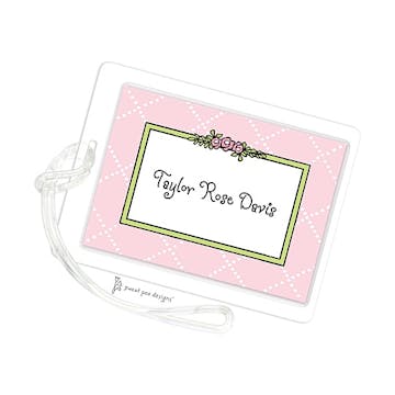 Baby Roses & Dots Pink ID Tag