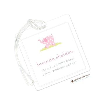 Pink Picadilly Circus Luggage Tag