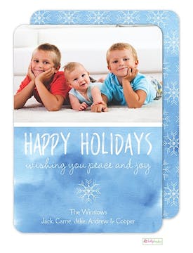 Snowflakes Holiday Flat Photo Card