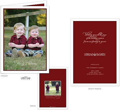 Choose Your Own Colors Holiday Card with 1 Folded Photo on the inside