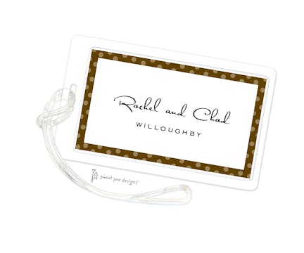 Dotted Edge Chocolate & Gold ID Tag
