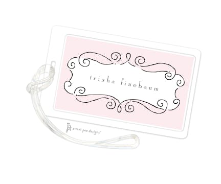 Curly Frame Pink ID Tag