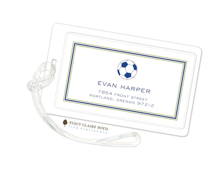 Lined Up-Navy Luggage Tag