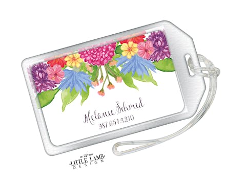 Floral Acrylic Luggage Tag