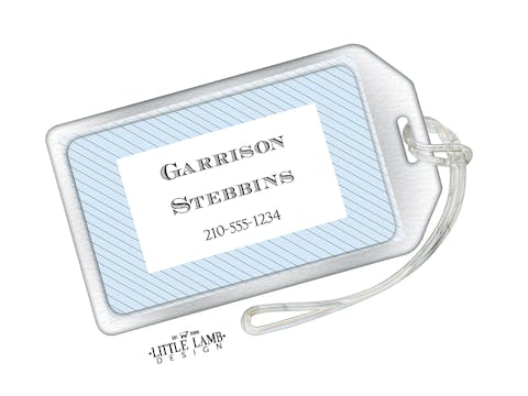 Blue And Micro Stripes Acrylic Luggage Tag
