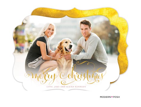 Merry Christmas Foil Pressed Holiday Photo Card