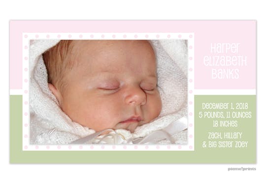 Just Like Ice Cream Baby Pink Flat Photo Card - Print & Apply