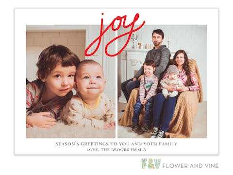 Hand Lettered Joy Digital Photo Card