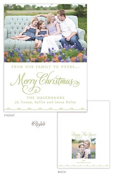 From Our Family To Yours Small Holiday Flat Photo Card