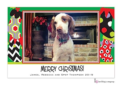 Jolly Stockings Holiday Flat Photo Card