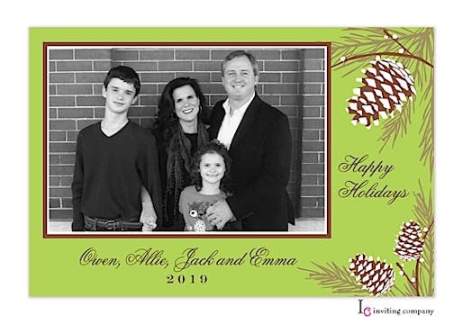 Woodland Frost Holiday Flat Photo Card