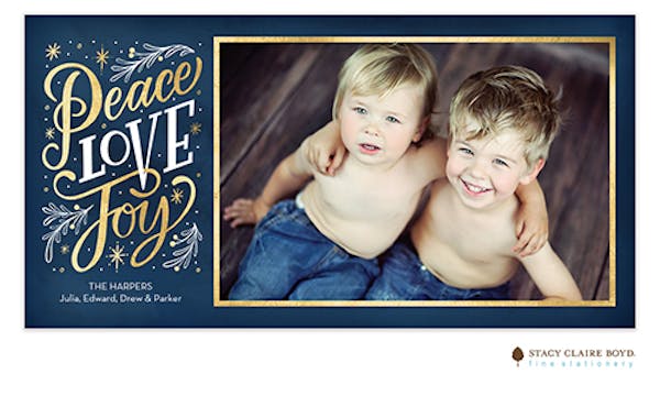 Peace Love Joy Print & Apply Holiday Photo Card