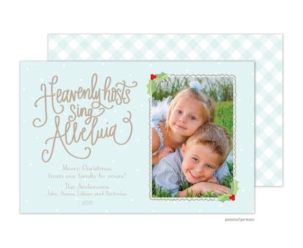 Heavenly Hosts Sing Holiday Flat Photo Card (Designed by Natalie Chang)