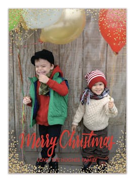 Sparkling Confetti Christmas Holiday Photo Card
