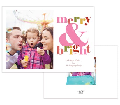 Colorful Merry & Bright Holiday Photo Card