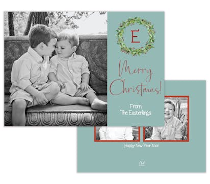 Festive Wreath Holiday Photo Card