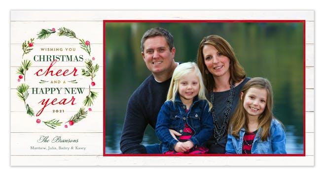 Woodland Wreath Print & Apply Holiday Photo Card