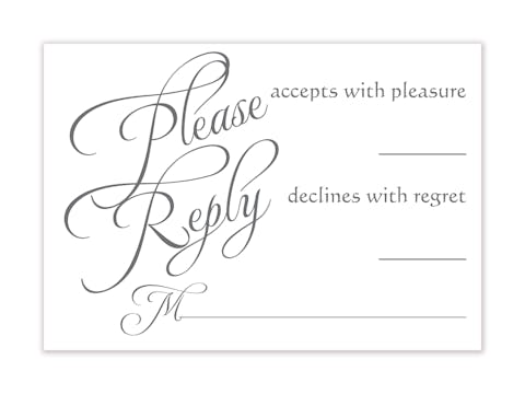 Grey Calligraphic Names Reply Card