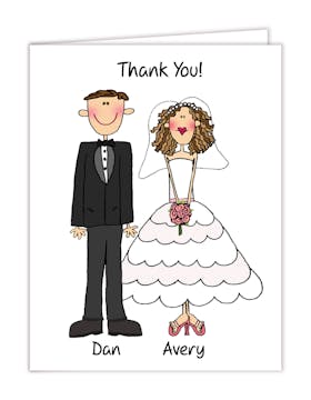 Personalized Character Wedding Note Card