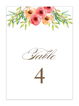 Watercolor Florals Table Card-Flat 