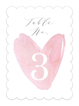 Watercolor Heart Table Card