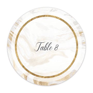 Marbled Elegance Table Card-Round 