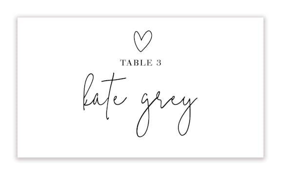 So In Love Flat Placecard