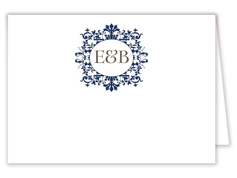 Graceful Navy Frame Placecard