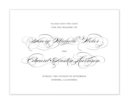 Perfectly Scripted Save The Date Card