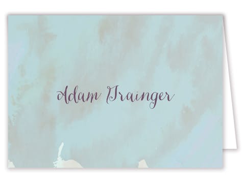 Watercolor Background Folded Place Card