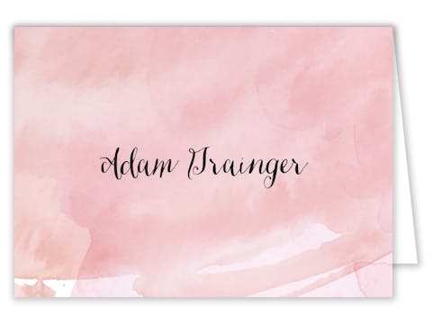 Watercolor Background Folded Place Card