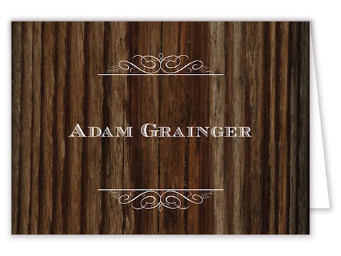 Cherry Wood Folded Place Card