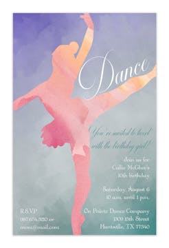 Watercolor Ballet Invitation