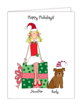 Personalized Character Holiday Folded  Card