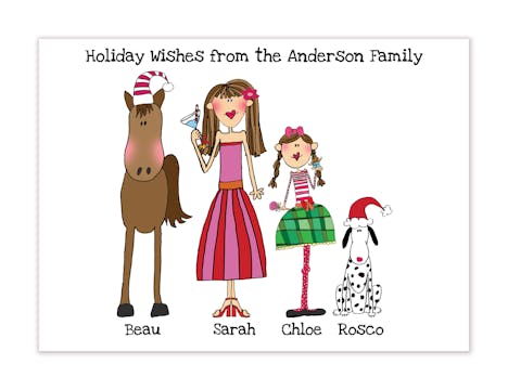 Personalized Character Holiday Folded Card