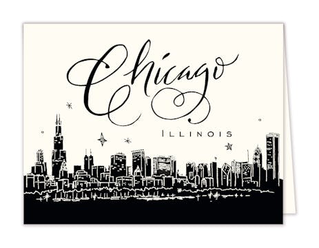 Chicago Skyline Folded Note