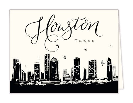 Houston Skyline Folded Note
