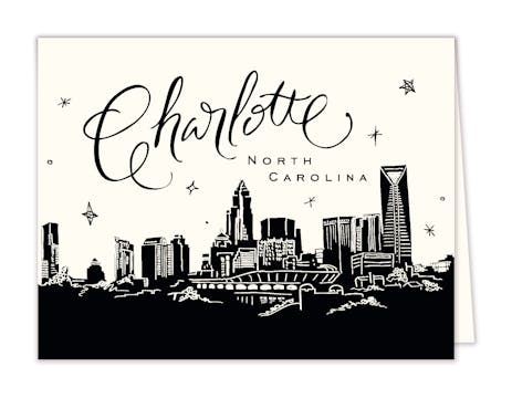 Charlotte Skyline Folded Note