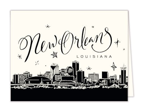 New Orleans Skyline Folded Note