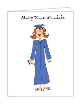 Personalized Character Graduation Girl Folded Note