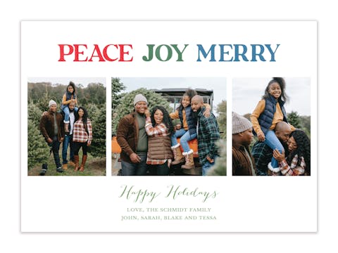 Peace Joy Merry Holiday Photo Card