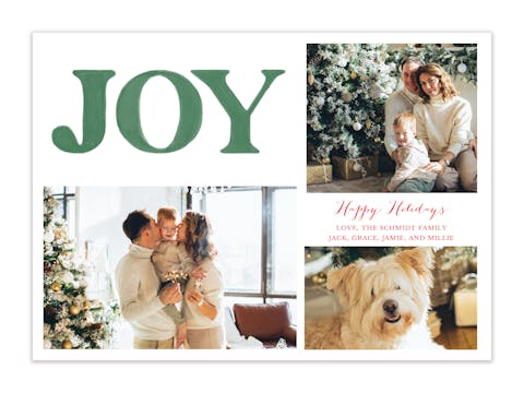 Watercolor Joy (Horizontal) Holiday Photo Card