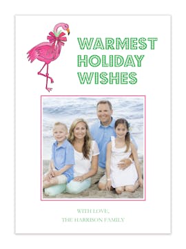 Holly Flamingo Holiday Photo Card
